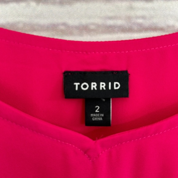 TORRID Pink Chiffon Flutter Sleeve Top Size 2X - Picture 6 of 8